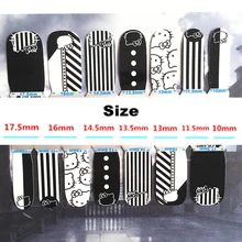 White Black stripe cat child Nail Arts Nail Sticker Waterproof Nail Decal Sticker Gel Polish French