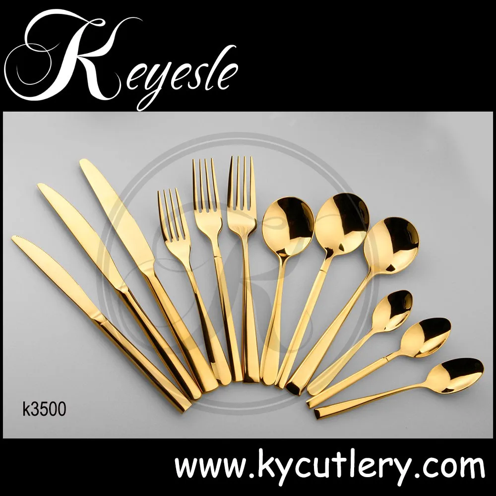 Stainless China Flatware Set,Gold Plated Cutlery Set,Edible Cutlery