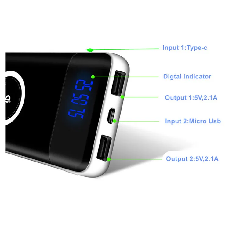 8000mah Wireless Charging For Iphone Rohs Power Bank Charger Buy