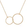 925 simple silver interlocking two circle necklace N10044