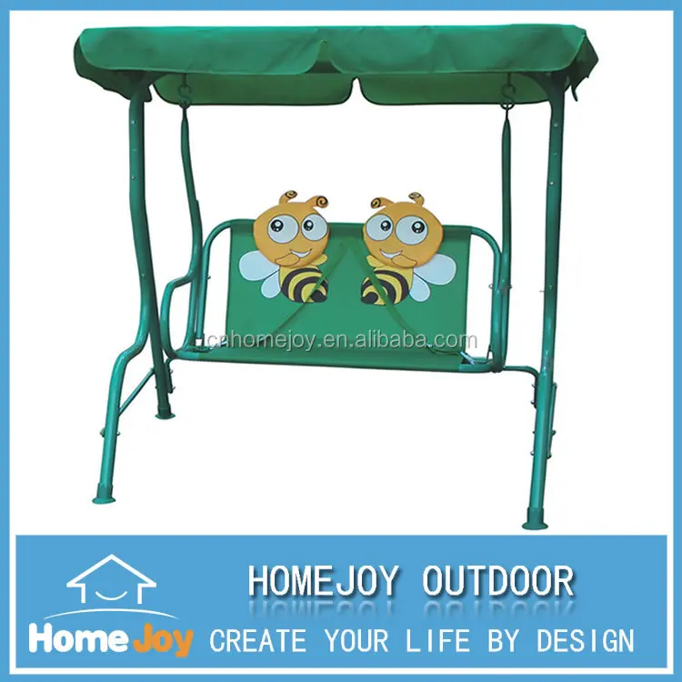 Kids Patio Swing Chair Children Porch Bench Canopy 2 Person Yard Furniture Blue