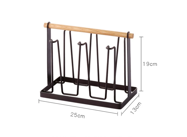New Iron Metal Craft Japanese Upside-down Cup Drain Rack Glass Hanger Shelf Container Cup Drying Holder Kitchen Accessories