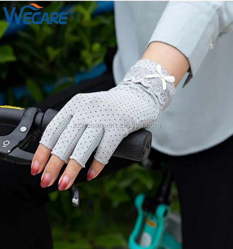 3 Pais Sun UV Potection Gloves Non Slip Cotton Fingeless
