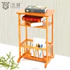 Modern mini bamboo corner decorative Bamboo magazine rack flower display shelf
