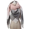 2018 Winter Triangle Scarf Women Brand Designer Cashmere shawl Plaid Blanket Scarf