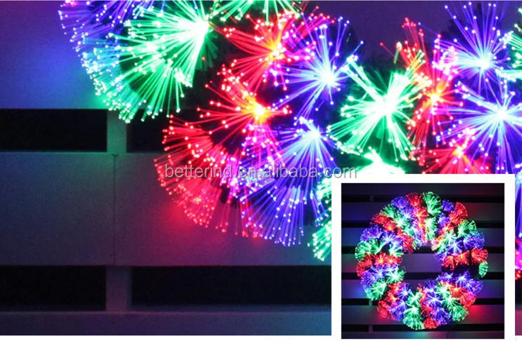 Hanging Led Fiber Optic Christmas Garland For Outdoor Decoration - Buy