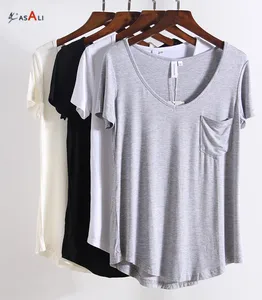 Simple Design Lady Cotton Poly OEM Jersey Style T Shirt Women Simple Design Lady Cotton Poly OEM Jersey Style T Shirt Women