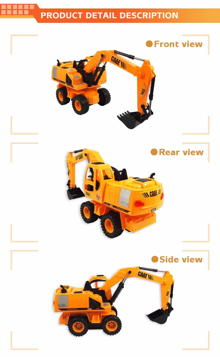 High quality 1:24 5 channel kids toy rechargeable rc excavator metal