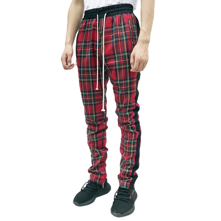 plaid stripe pants