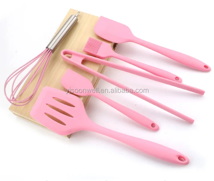 pink utensils set