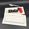 Cheap compostable pulp tableware sugarcane bagasse dinner plate to go biodegradable rectangular plate for wedding