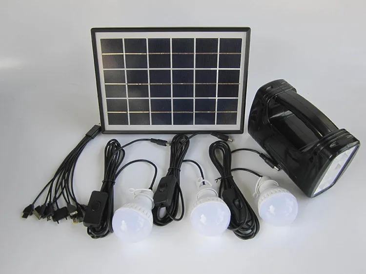 SRE-0509 110-220V 6V 3W Solar Panel USB Charger Home System Kit outdoor portable Solar power LED light