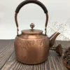 Modern Wave-like Hand-carved Bronze Teapot for Boiling Tea