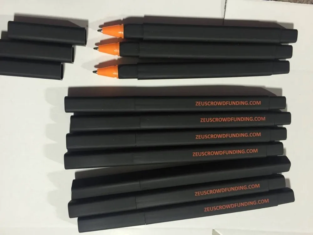 Promotion Black Square Shaped Plastic Soft Rubber Coated Ball Point Pen