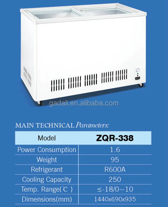 Single Door Commercial Freezer & Refrigerator+glass Door Display Ice