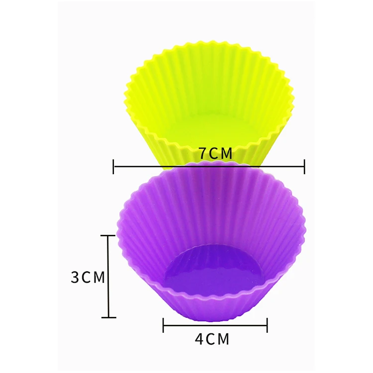 12 Pack Reusable Standard Colorful Truffle Cups Non-stick Cupcake Baking Liners Muffin Molds Silicone Baking Cups Cake Mold