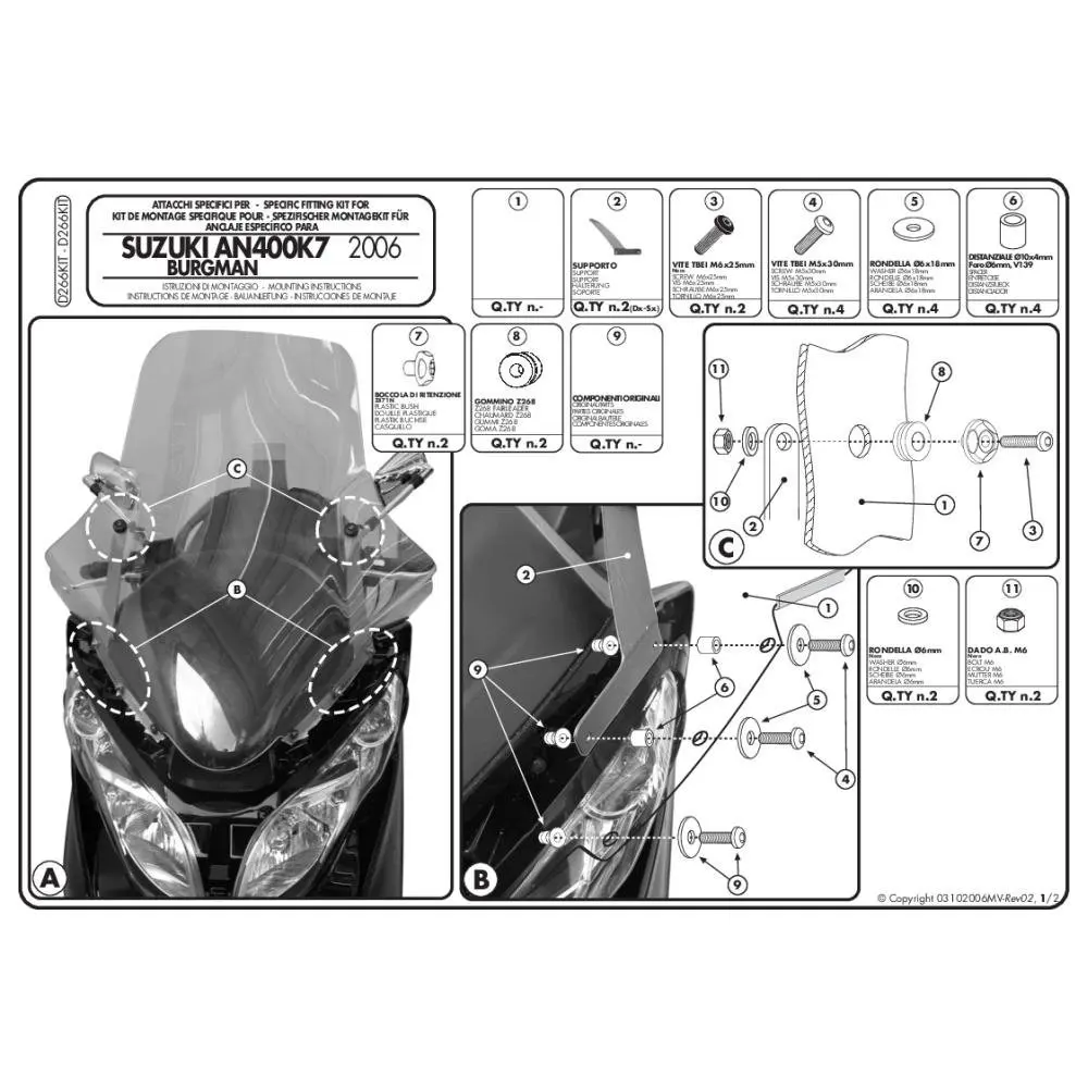 GIVI D266KIT Fitting Kit