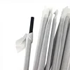 Free Samples Plain black color paper straws Individual Wrap