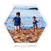 Factory Wholesale Latest Fashion Design Luxurious Unique Gift Acrylic Stackable Hexagon Shape Block Picture Funia Photo Frame