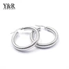 Hot Sell Silver Plated Stainless Steel Circle Big Large Hoop Screw Earring