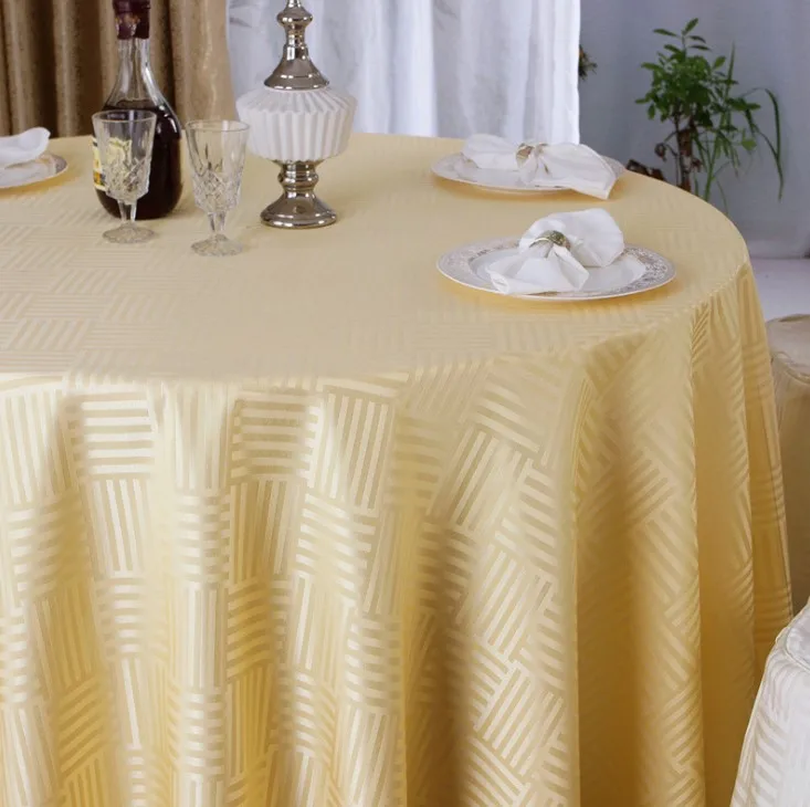 Deeda Factory White Round Hotel Polyester Tablecloth Table Linen