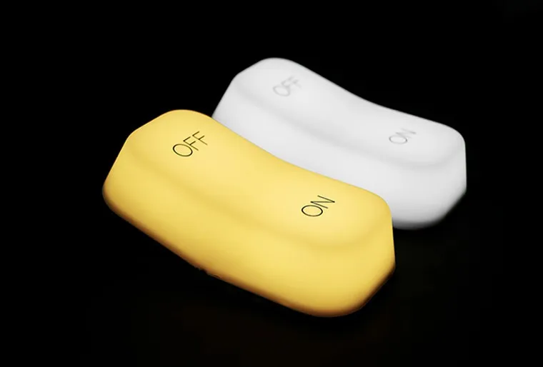 Novel LED baby night light with ON-OFF button shape and gravity sensor