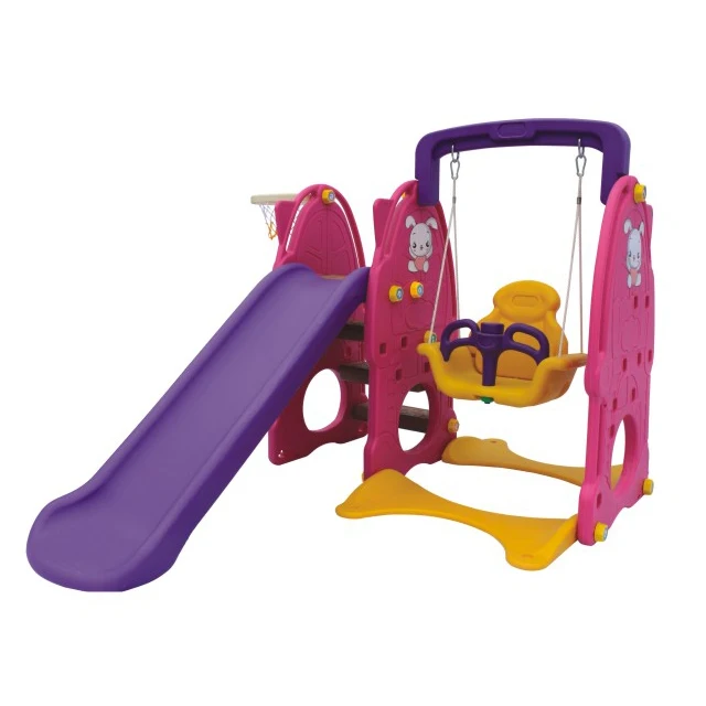 Kindergarten Item Colorful Children Toy Plastic Slide And Swing Set