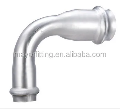Stainless Steel Pipe Fitting Reducing Elbow 90 degree Press Bend for water and gas
