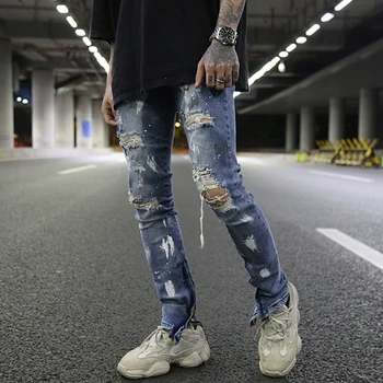 ankle zipper skinny jeans mens