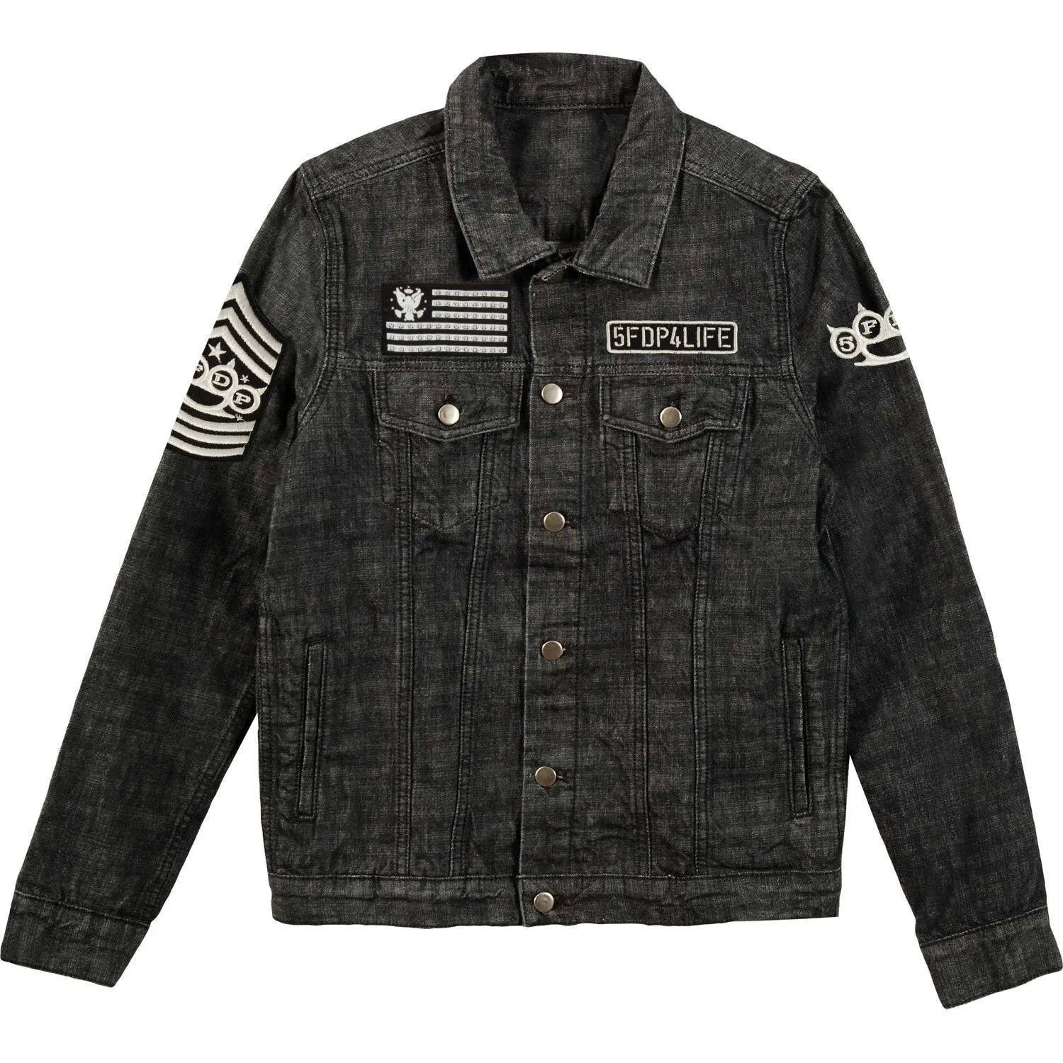 Five Finger Death Punch Custom Patched 5FDP Denim Jacket