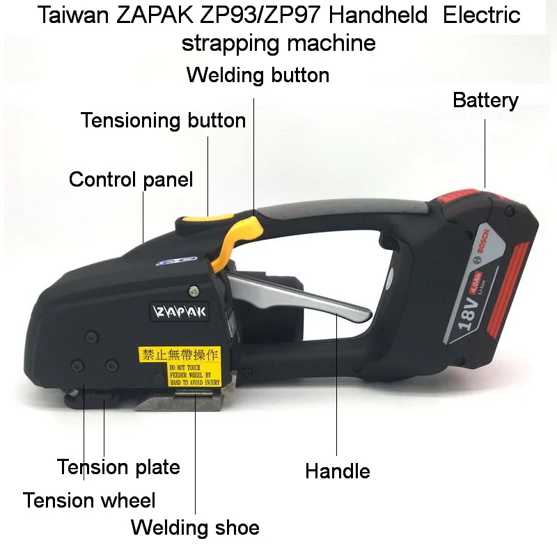 Taiwan Zapak Zp93 Handheld Electric Strapping Machine For Plastic