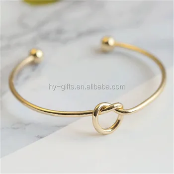 Fashion Cuff Gold Bracelet Simple Design Uni Stainless Steel Knot Fashion Cuff Gold Bracelet Simple Design Uni Stainless Steel Knot