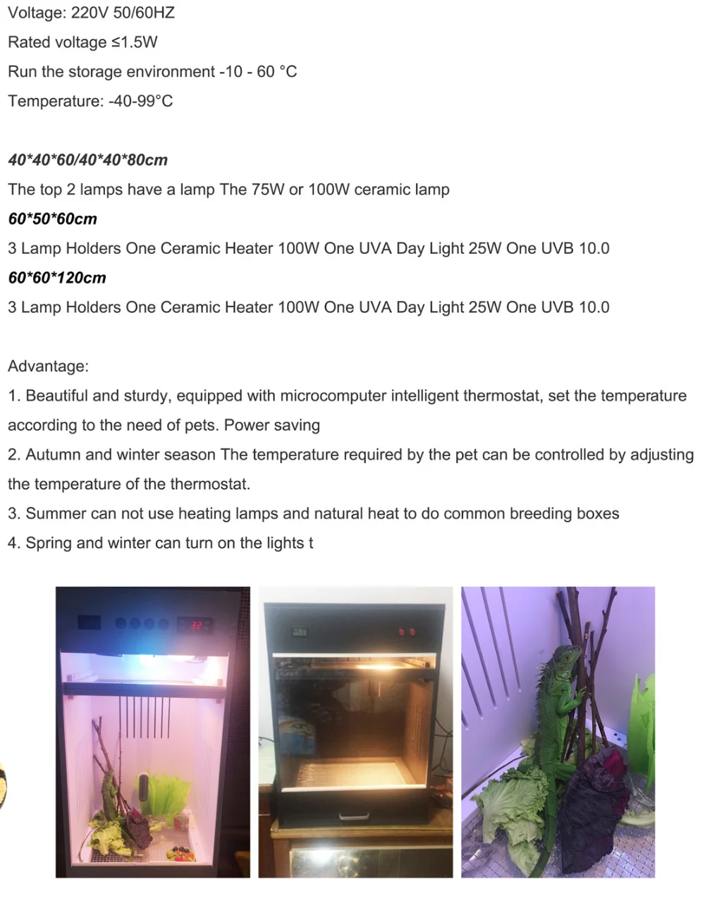 Msldw04 Reptile Pet Incubator For Birds Snakes Chameleons Green