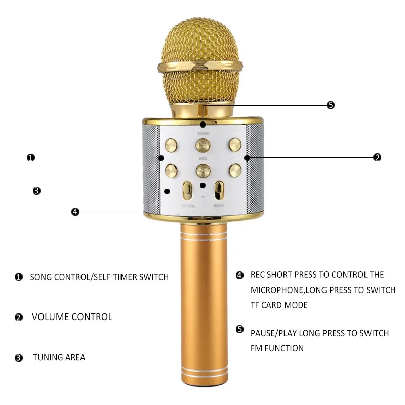 Беспроводной микрофон wireless microphone как подключить Синяя Usb-колонка 858 Для Караоке-микрофона По Заводской Цене - Buy Ktv Микрофон