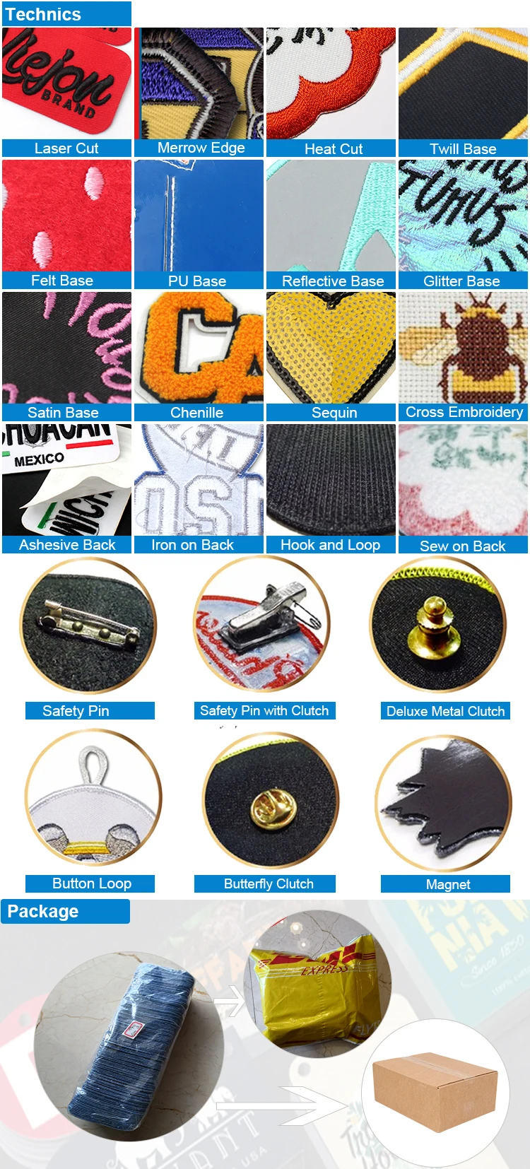 Self-adhesive Back Appliques Flag Logo High End Embroidery Patches
