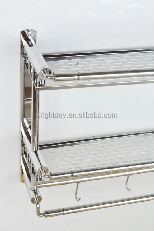 double layer stainless steel towel shelf bar towel  (5)