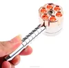 6 Shooter Hand Pipe with Metal Herb Grinder Cigarette Tobacco Smoking Pipe set Herb Grinder with filter Net Dry Herb Vaporizer