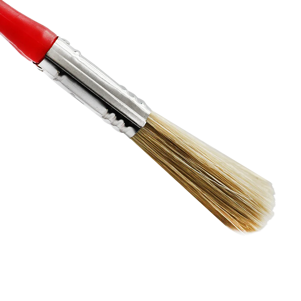 0.7" Inch Red Plastic Handle Bristle Paint Brush For Oil Based And