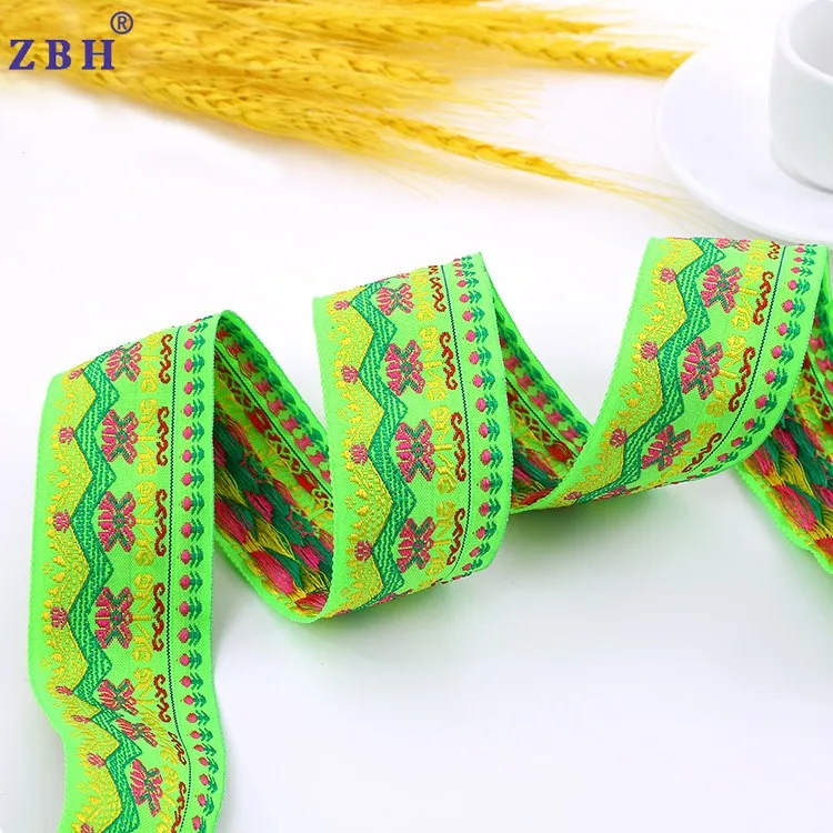 Ethnic Style Jacquard Ribbon Embroidery Polyester Ribbon Ethnic