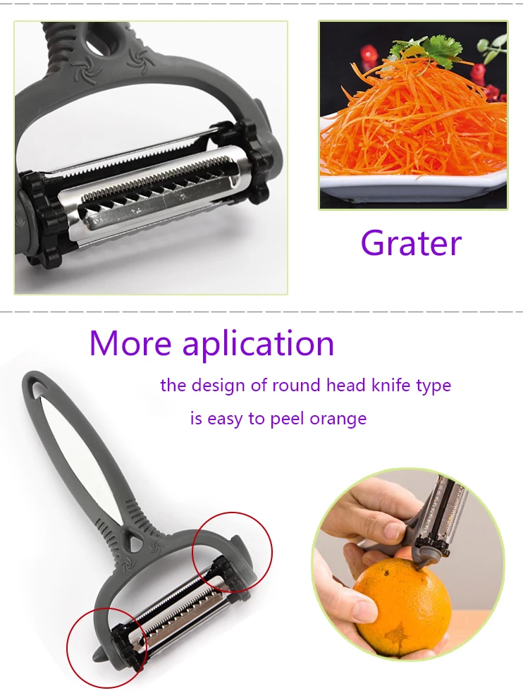 2018 Amazon Best Seller Kitchen Gadget 3 In 1 Rotating Vegetable Peeler