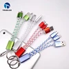 Competitive Price 2 in 1 Double Sides Blind Insertion Chargeable Weave USB Data Cable
