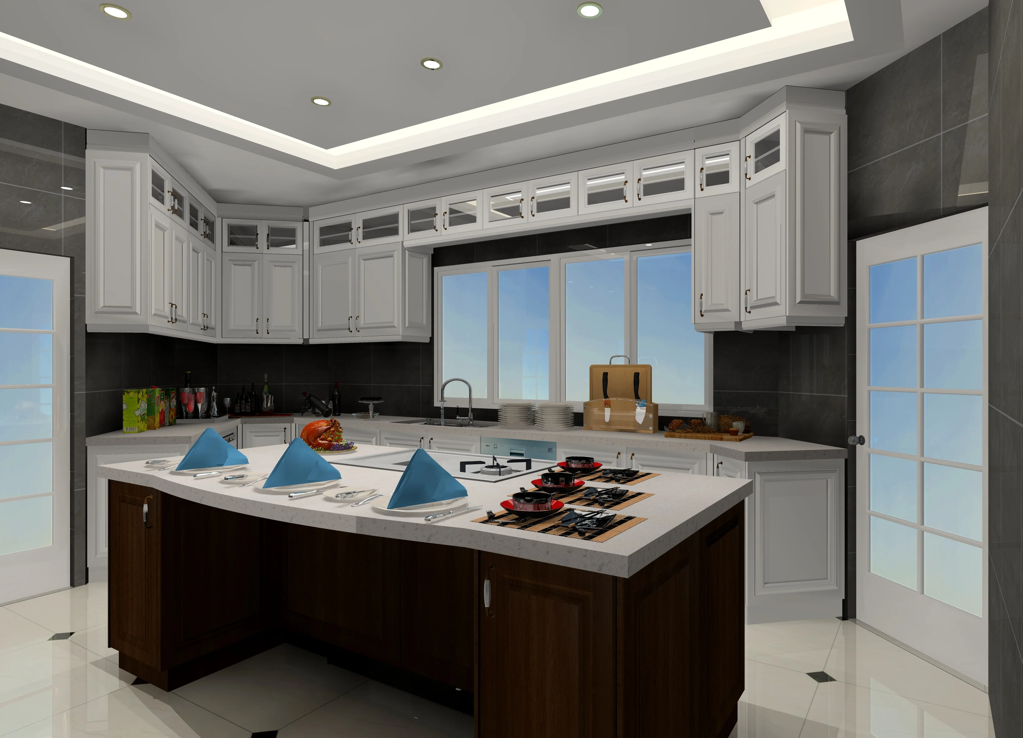 design of kitchen hanging cabinet