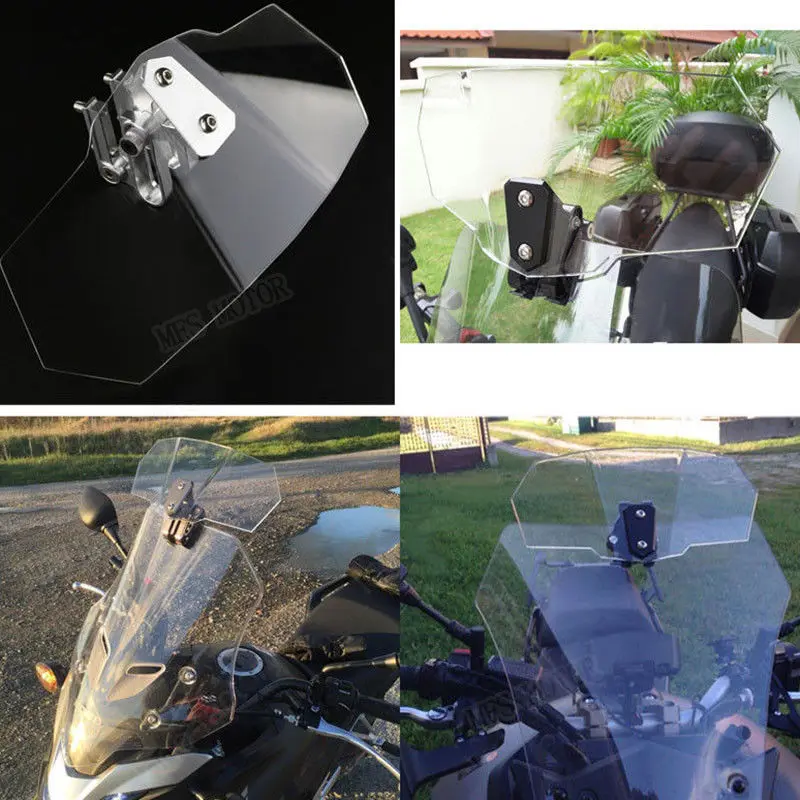 Adjustable Clip On Universal Motorcycle Windshield Windscreen Extension