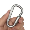 Aluminum D Ring Locking Carabiner Clip D Shape Super Strong Outdoor Camping Key Chain and Light Hook Carabiner manufacturer