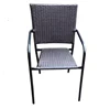Steel frame Cheap Outdoor Foldable Chair Rattan Bistro Set Wicker Folding Garden Chair with armrest