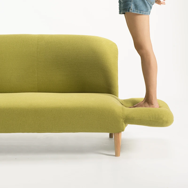 Japanese Style Small Wood Fabric Sofa Chair Modern Simple Residential