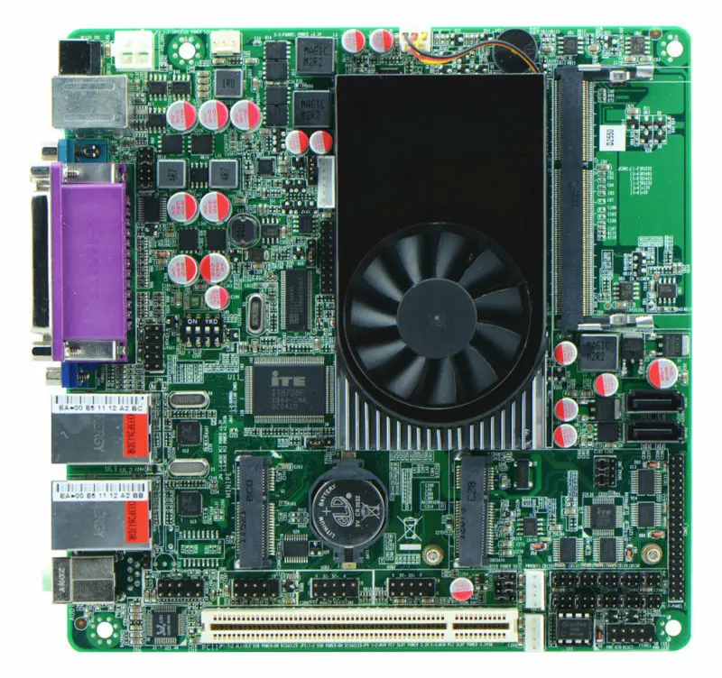 86ghz 雙核嵌入式 mini itx 主板,帶 pci,mini pcie 插槽, 自動取款機