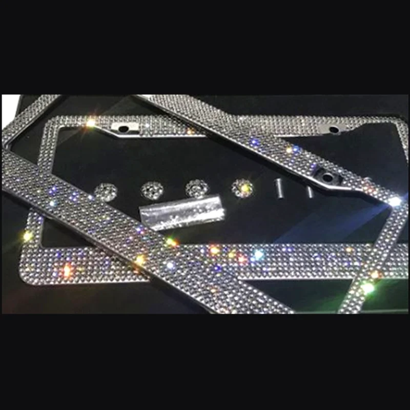 Luxury Diamond Car License Plate Frame Crystal Car License Plate Frame