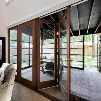 Glass Aluminum Sliding Folding Door Price Hinge For Restaurant
