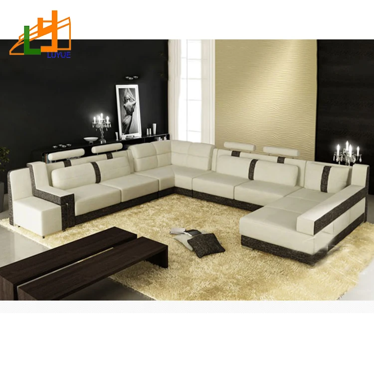 European Style 8 Seater Sectional U Shaped Drawing Room Couch Set
